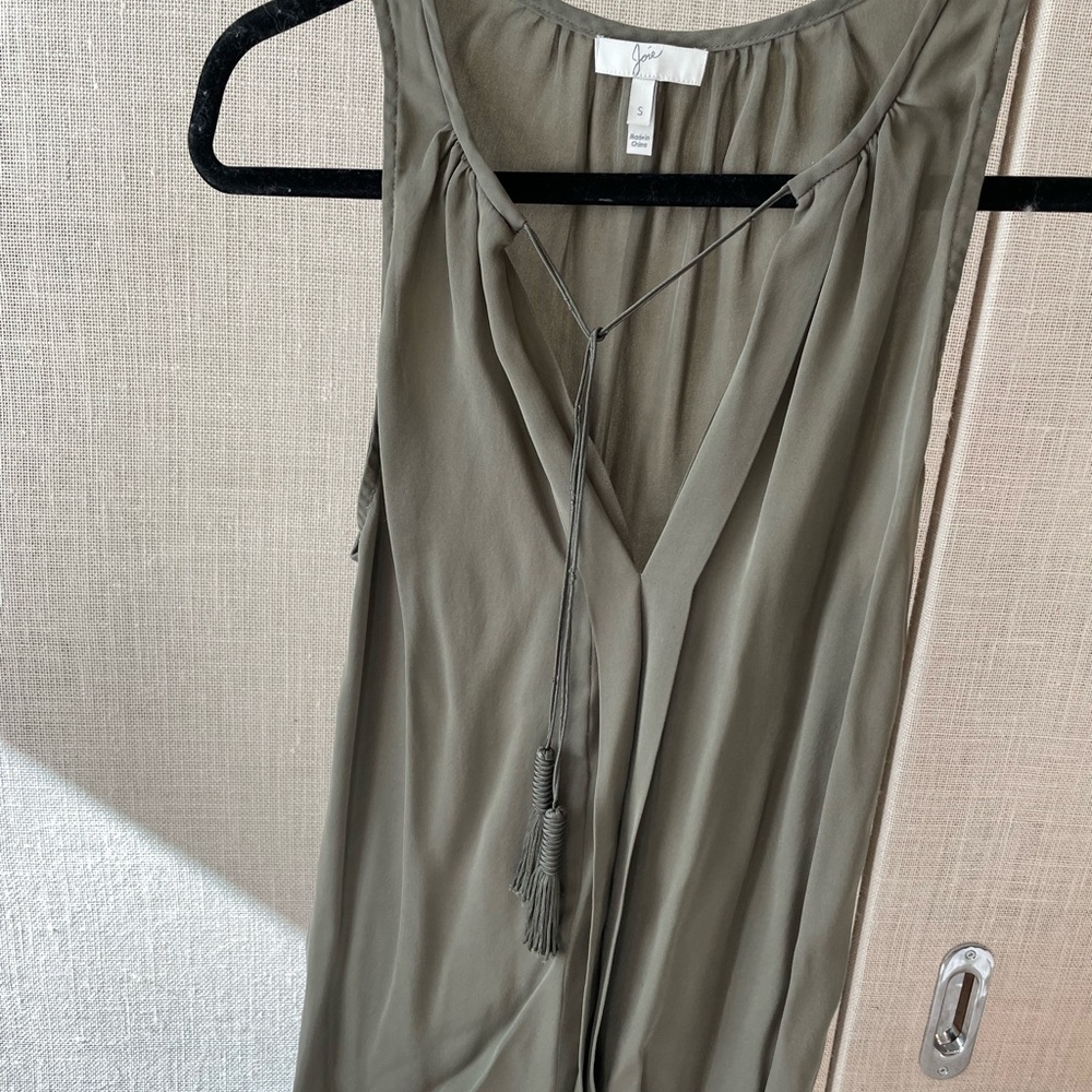 Joie Olive Green 100% Silk Top